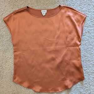 Satin Burnt Orange Top Nicole Miller Size Small
